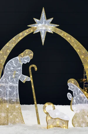 6ft Lighted 2D Christmas Nativity Scene