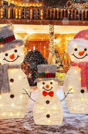 Light Up Snowman Family,